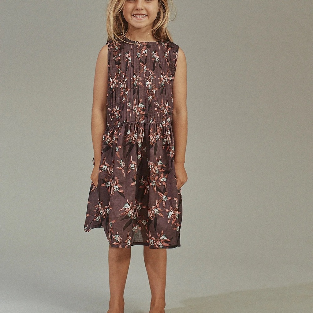 Acacia Honey Kids Millie Dress, size medium, Ren, organic cotton